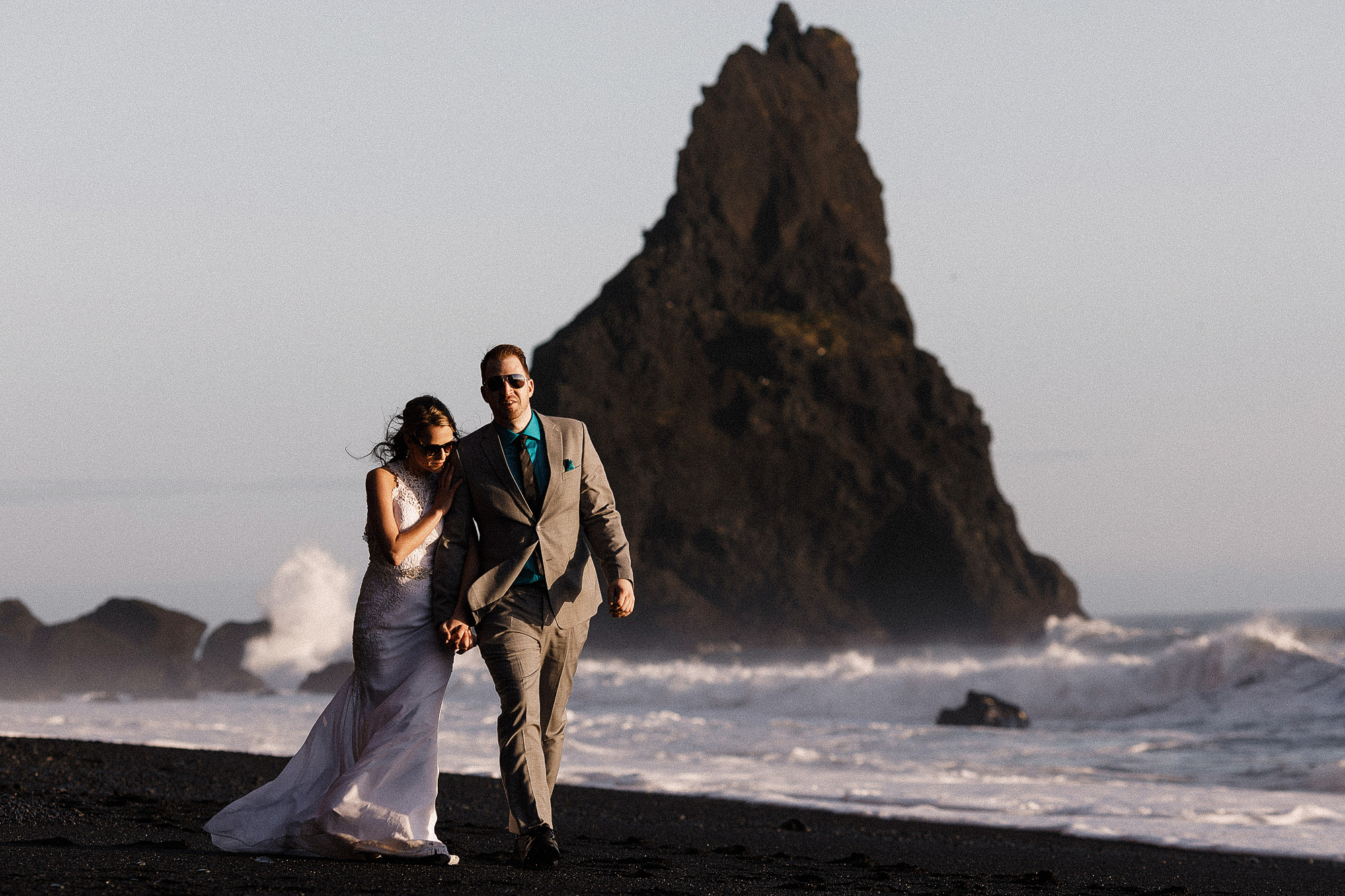 Black Sand Beach Iceland wedding photos