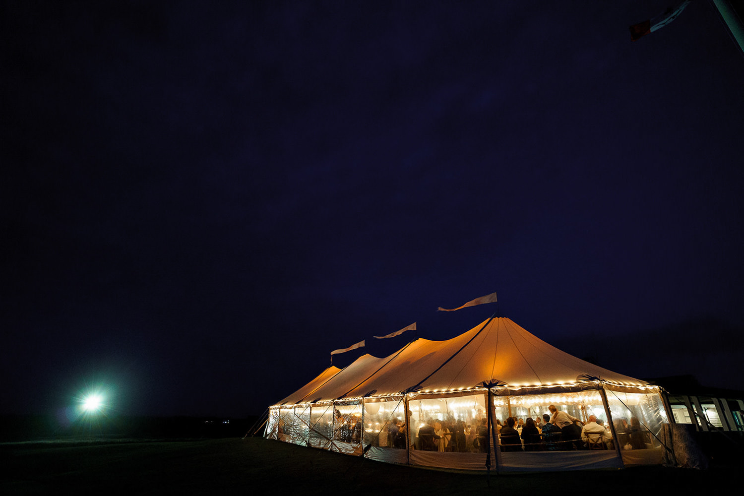 Sankaty Head Golf Club reception tent photo at night